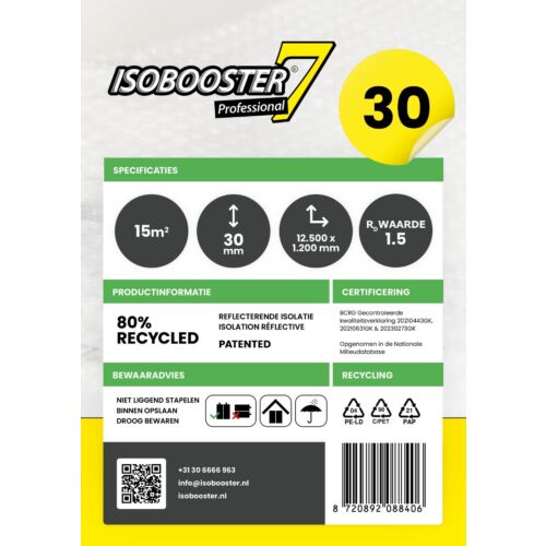 Isobooster Professional Rd 1.5 / 30 mm. 12500x1200 mm. (15 M²)
