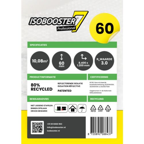 Isobooster Professional Rd 3.0 / 60 mm. 12500x1200x50mm. (=15 m²)